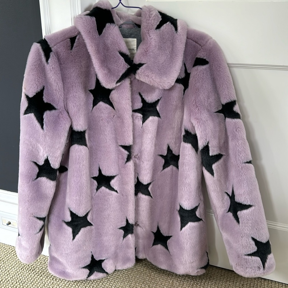 Faux Purple Star Fur Jacket